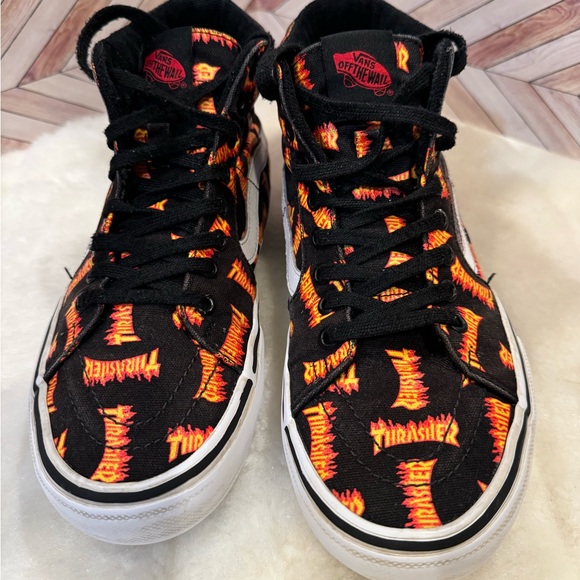 Mens 7.5 Thrasher Vans hi top Sk8 laces up - Picture 6 of 9